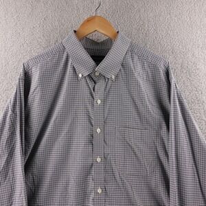 Proper Cloth Performance Men's 5XL Button Down Shirt Gingham Check Long Sleeve
